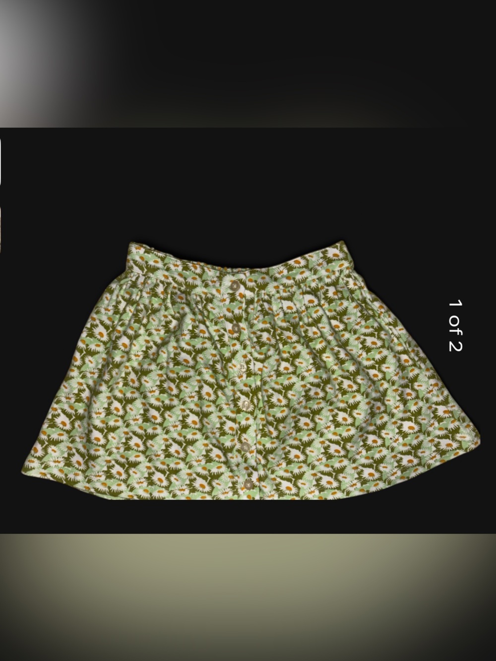 Kate Quinn Button Green Daisy Print Skirt 🌵3T